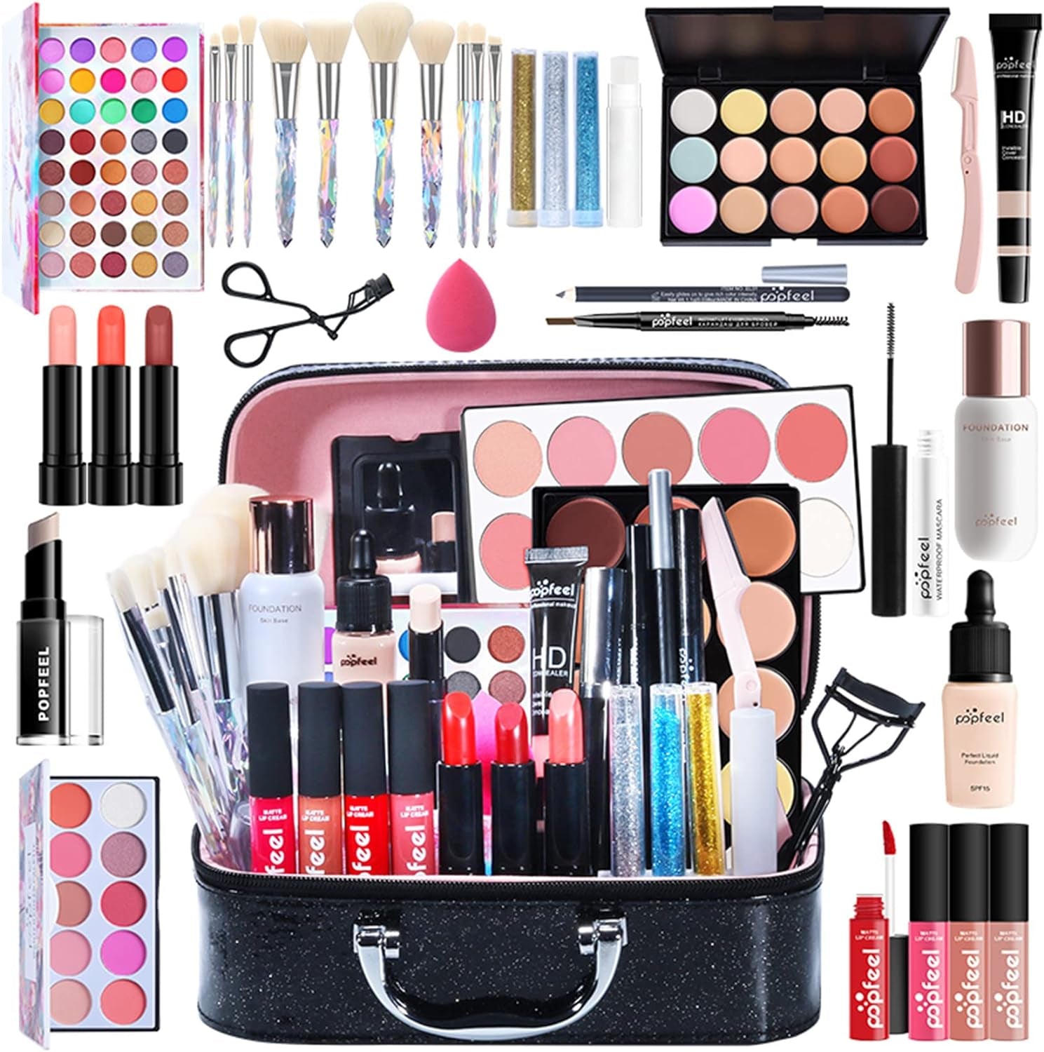 All-In-One Makeup Gift Set Travel Make up Kit Complete Starter Makeup Bundle Lipstick Concealer Lipgloss Blushes Powder Eyeshadow Palette Cosmetic Palette for Girls & Women #10