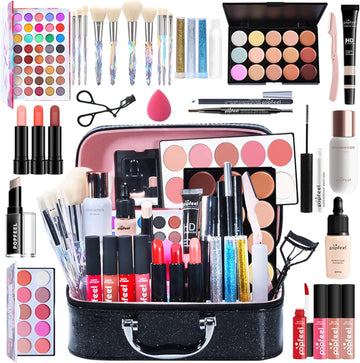 All-In-One Makeup Gift Set Travel Make up Kit Complete Starter Makeup Bundle Lipstick Concealer Lipgloss Blushes Powder Eyeshadow Palette Cosmetic Palette for Girls & Women #10