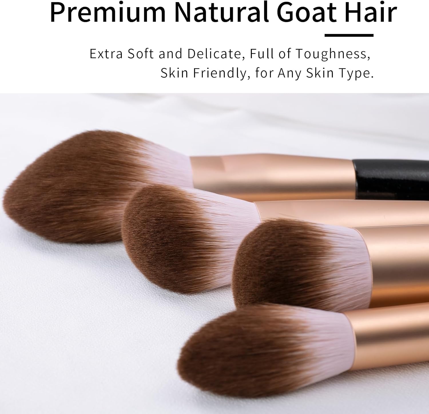 Elegant Natural Goat Hair Makeup Brush Set with Gift Box, Natural Hair Makeup Brushes Set Professional, Make up Brushes Set Professional, Natural Makeup Brushes, Cosmetic Brushes Makeup Set.
