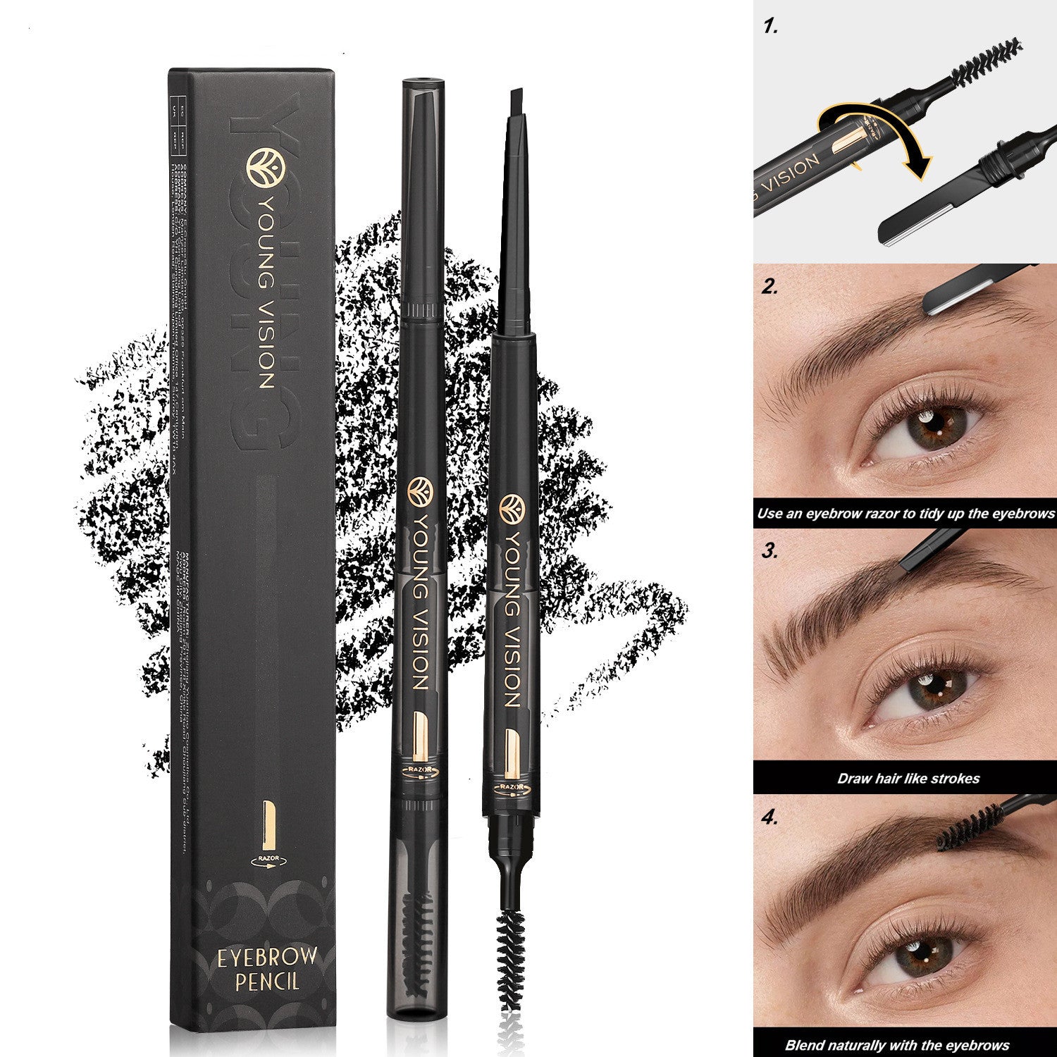 3-in-1 Waterproof Eyebrow Pencil