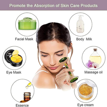 Jade Roller Gua Sha Set,Jade Roller Facial Roller,Face Roller Massager, Face Massager Roller, Skin Care Tools.