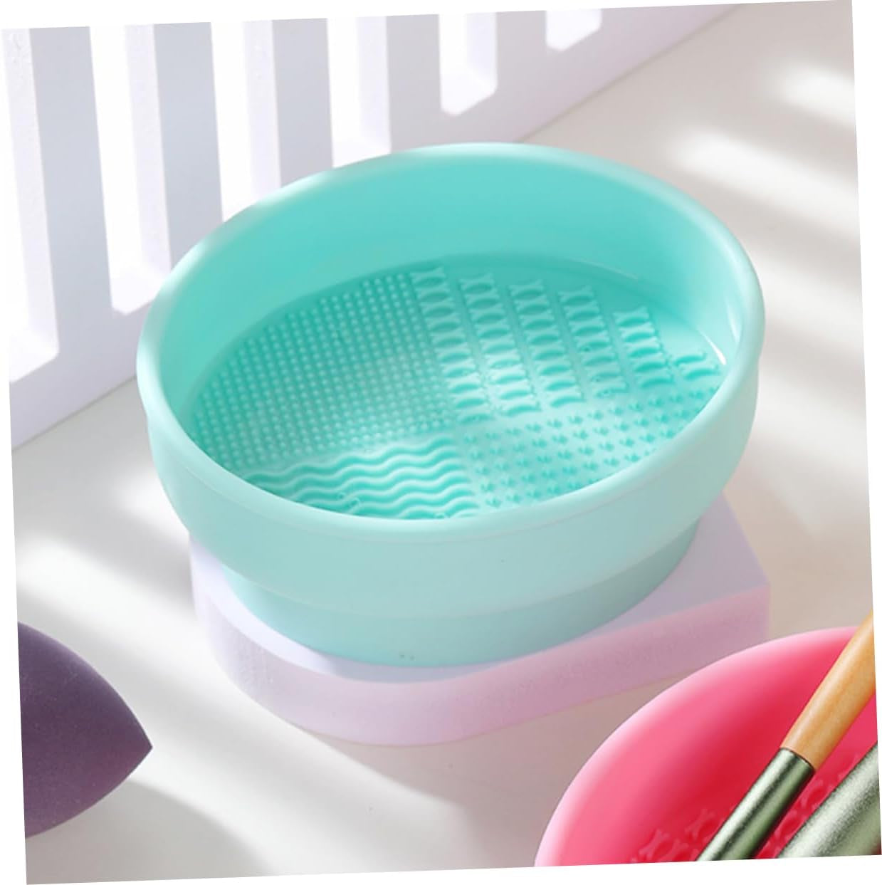 Cosmetic Brush Cleaner Makeup Brush Drying Stand Versatile Makeup Tools Cleaning Bowl for Women