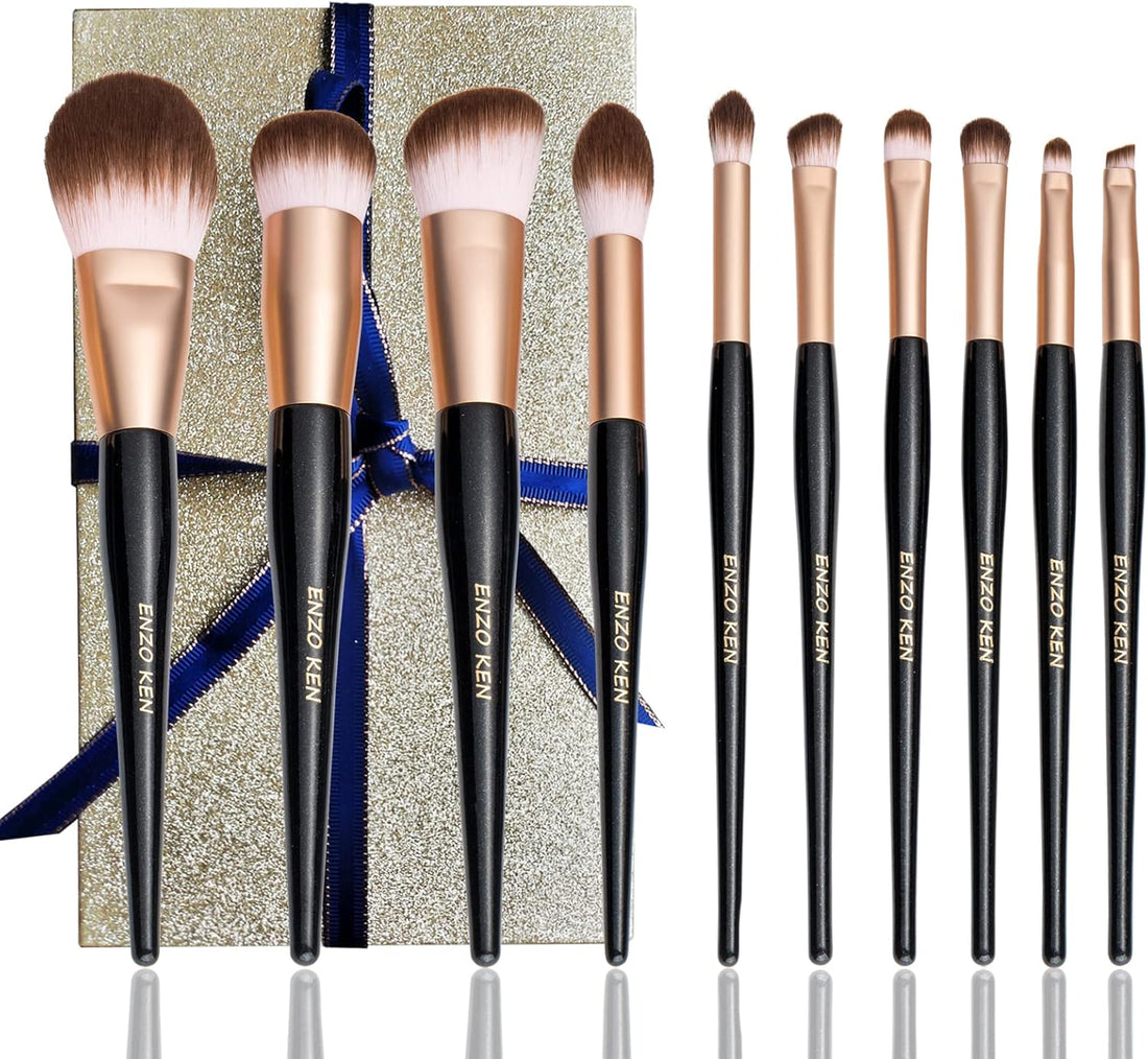 Elegant Natural Goat Hair Makeup Brush Set with Gift Box, Natural Hair Makeup Brushes Set Professional, Make up Brushes Set Professional, Natural Makeup Brushes, Cosmetic Brushes Makeup Set.