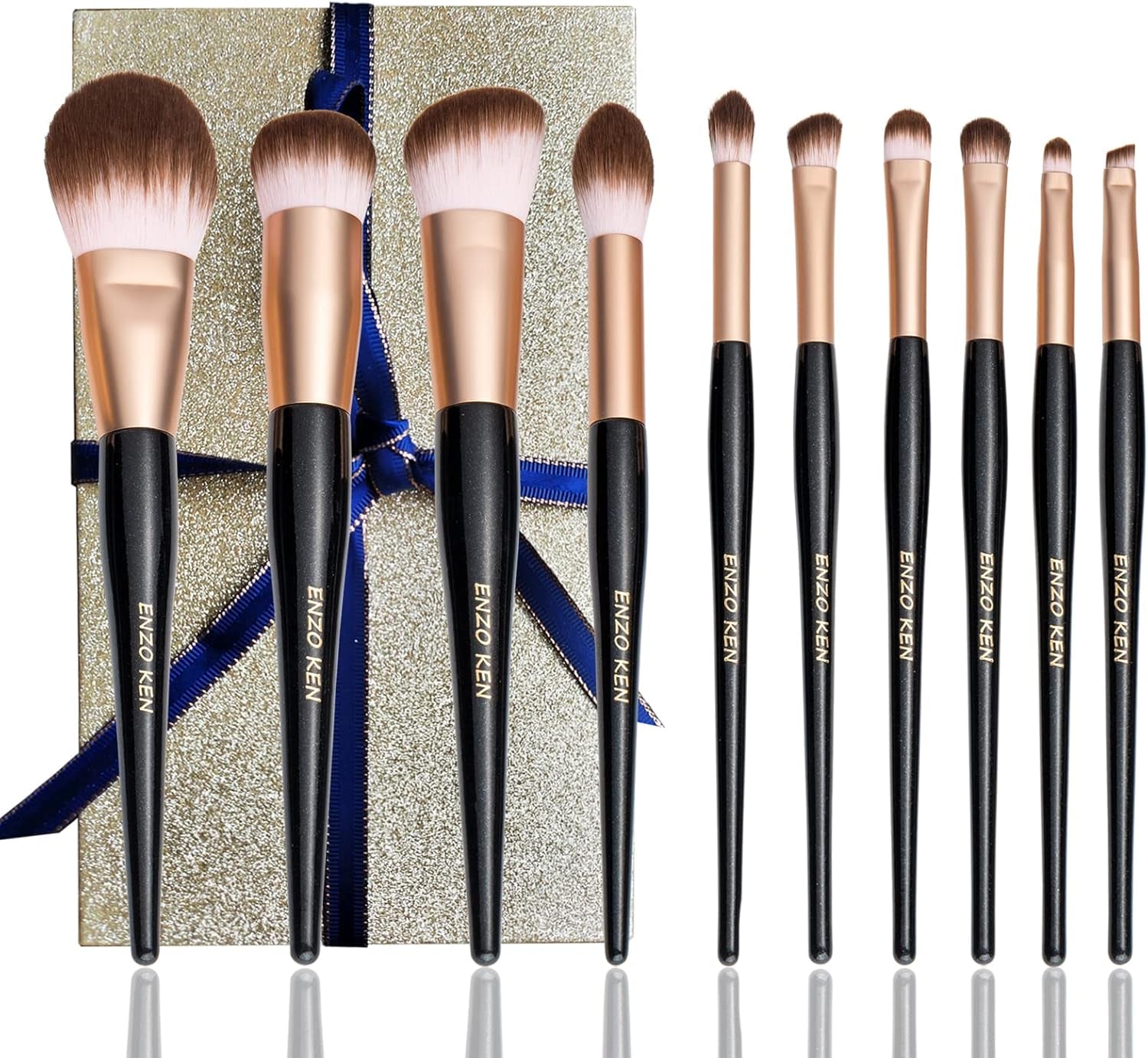 Elegant Natural Goat Hair Makeup Brush Set with Gift Box, Natural Hair Makeup Brushes Set Professional, Make up Brushes Set Professional, Natural Makeup Brushes, Cosmetic Brushes Makeup Set.