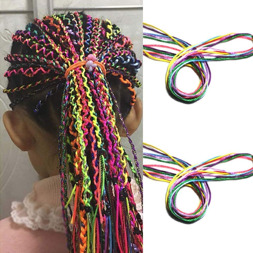 10Pcs Colorful Wig Braid Head Rope, Hair Strands Hairpieces,Kids Hair Strands Braided Hair Braided Extension,Kids Hair Extension Braided Hair Tie Band,Colored Braids Hair Extension Braided Ponytail