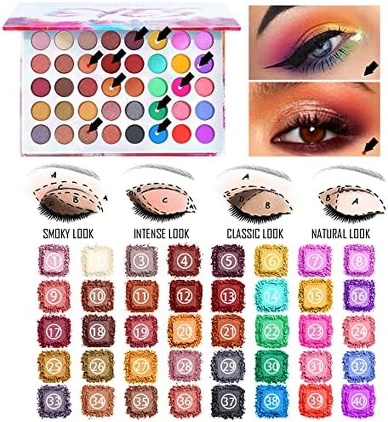 All-In-One Makeup Gift Set Travel Make up Kit Complete Starter Makeup Bundle Lipstick Concealer Lipgloss Blushes Powder Eyeshadow Palette Cosmetic Palette for Girls & Women #10