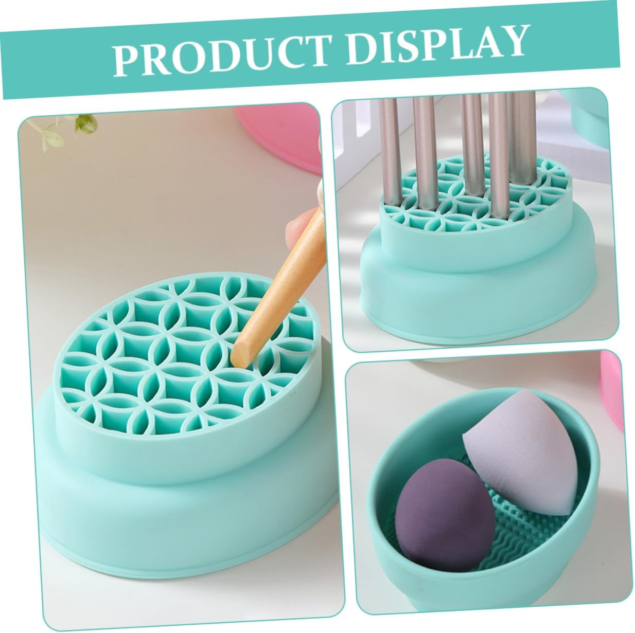 Cosmetic Brush Cleaner Makeup Brush Drying Stand Versatile Makeup Tools Cleaning Bowl for Women