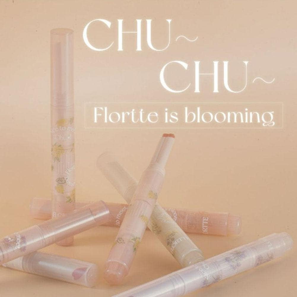 Flortte Jelly Lipsticks First Kiss Love Nice to Meet Chu Heart Shape. Moisturizing Lip Glaze for a Luscious Pout