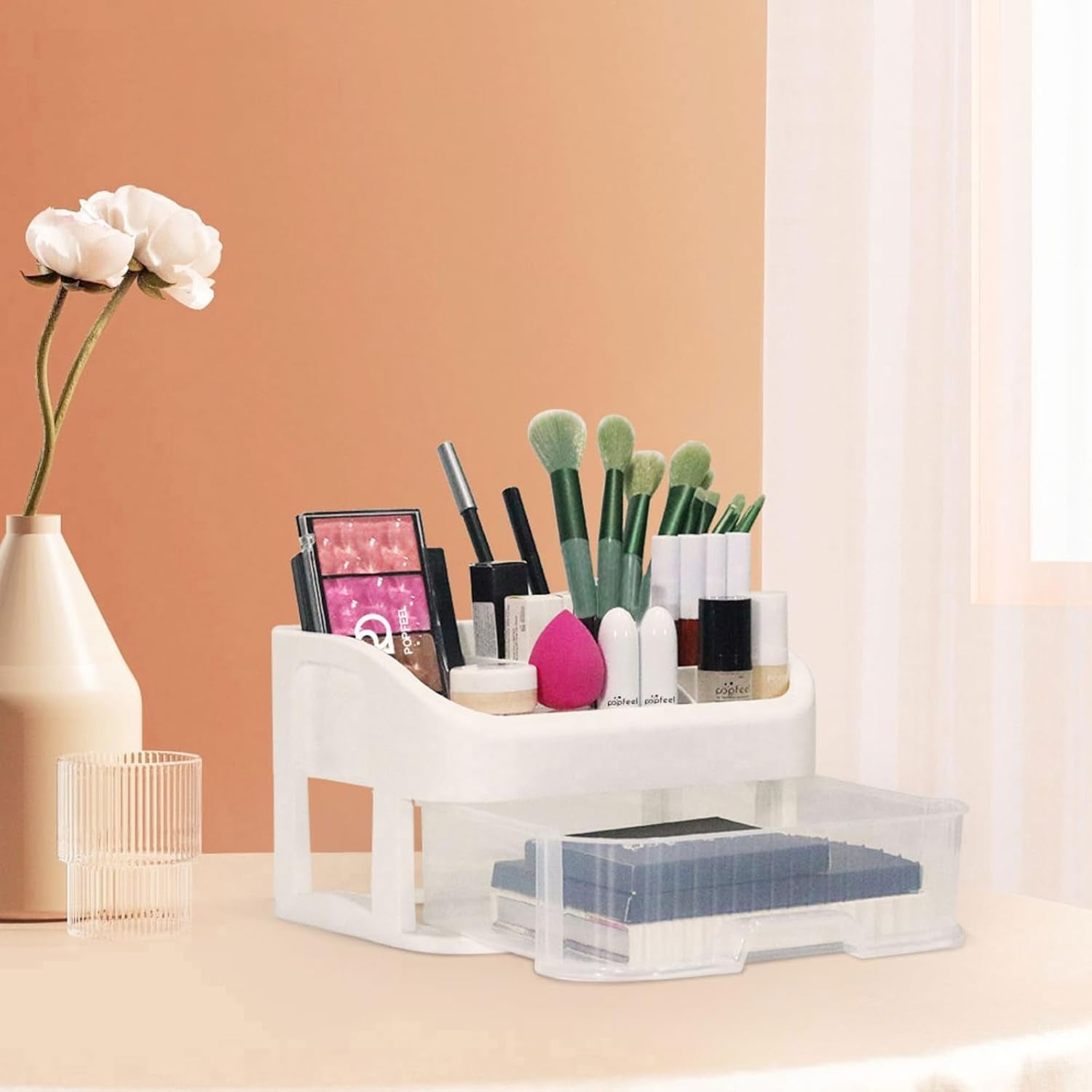 All in One Makeup Kit, Travel Makeup Kit, Complete Makeup Set with Organizer Eyeshadow Palette Foudation Concealer Lipstick Makeup Sponges Eyebrow Pencil for Girls Teenagers Beginners