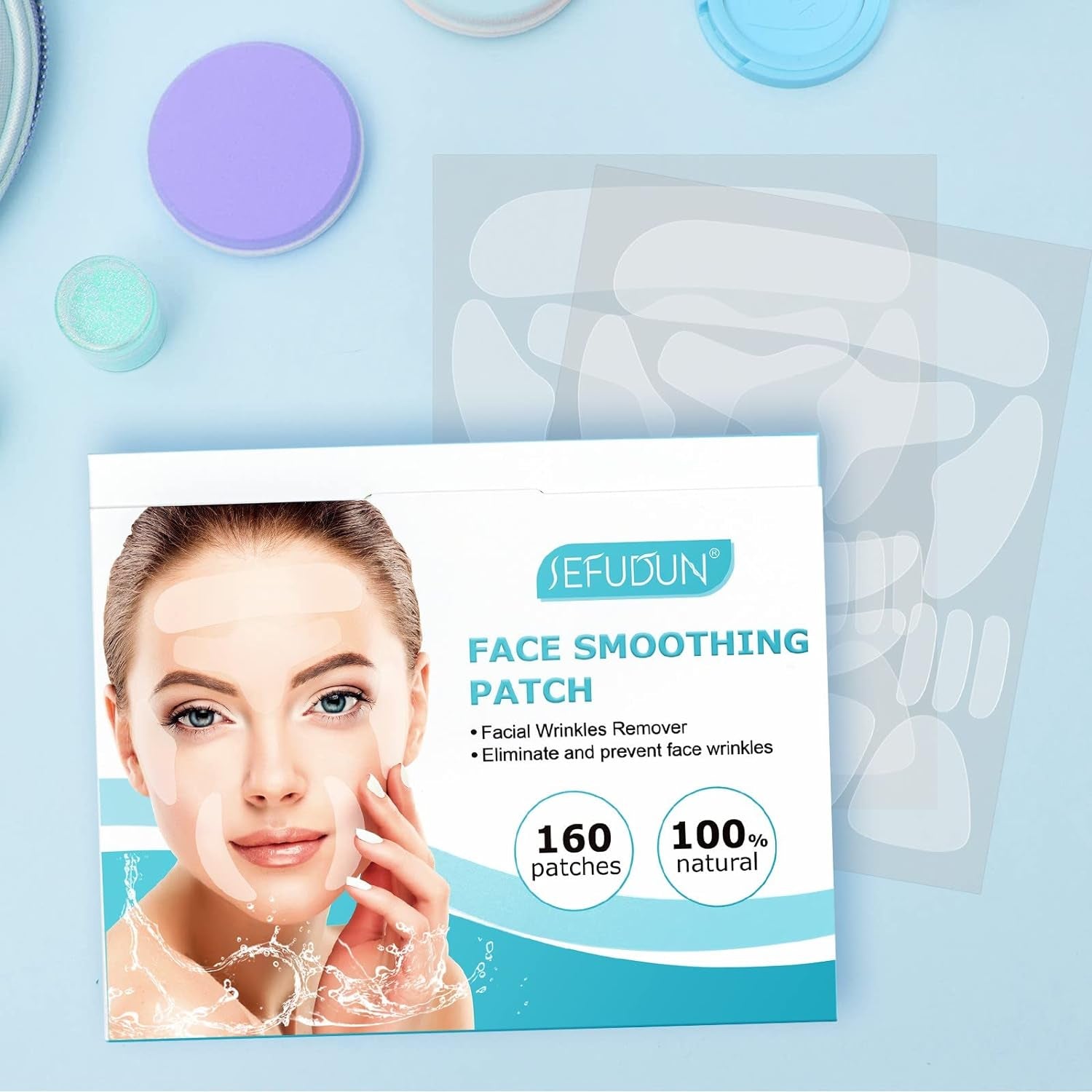 Face and Forehead Wrinkle Patches - 160Pcs Face Tape for Wrinkles Forehead Wrinkle Patches Face Patches for Wrinkles anti Wrinkle Patches Frownies Facial Patches