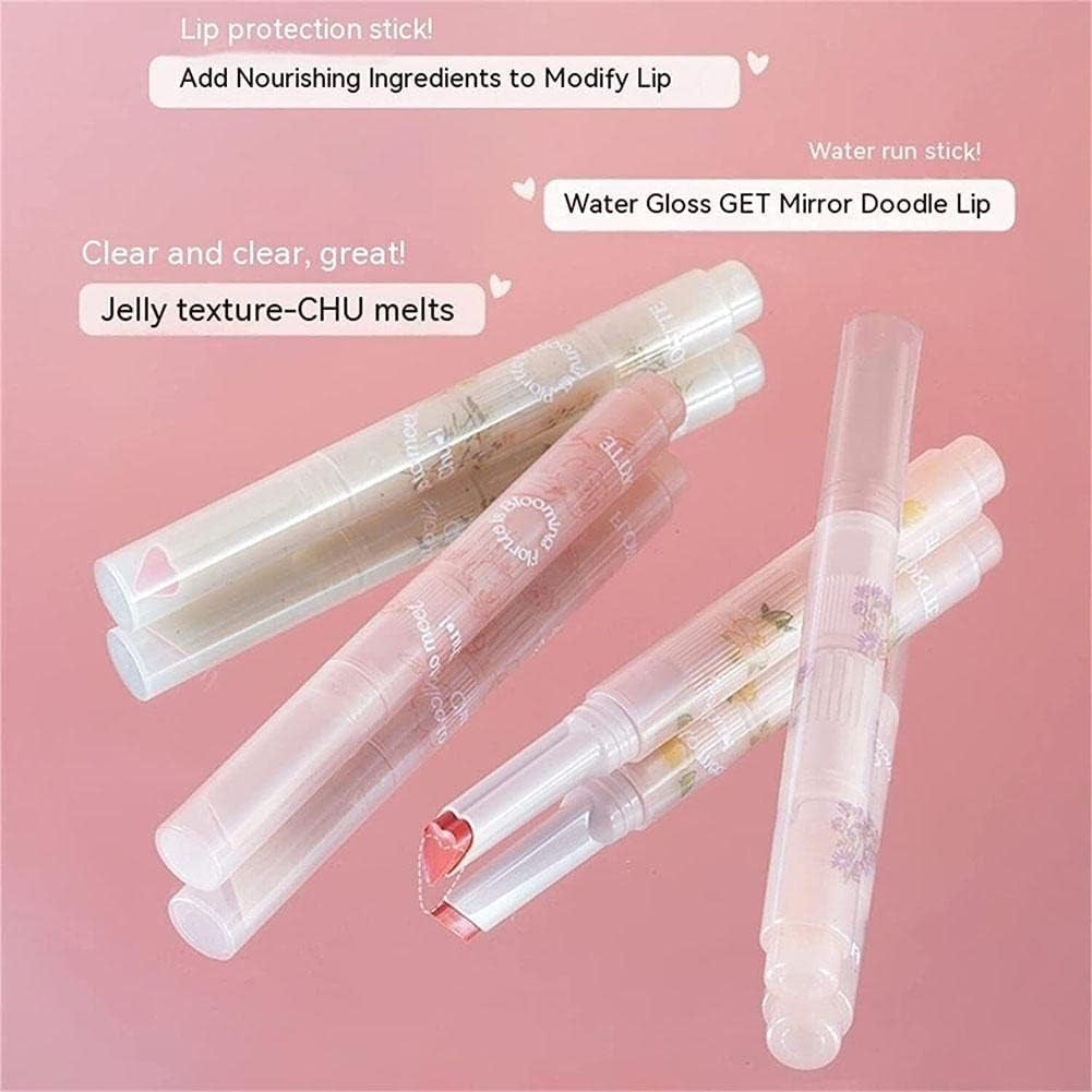 Flortte Jelly Lipsticks First Kiss Love Nice to Meet Chu Heart Shape. Moisturizing Lip Glaze for a Luscious Pout
