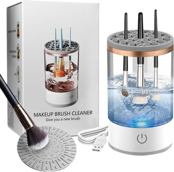 3-In-1 Upgraded Electric Makeup Brushs Cleaner,  Automatic Makeup Brush Cleaning Machine with Brush Clean Mat, Automatic Cosmetic Brush Cleaner for All Size Makeup Brushes, Gifts for Wife, Girlfriend