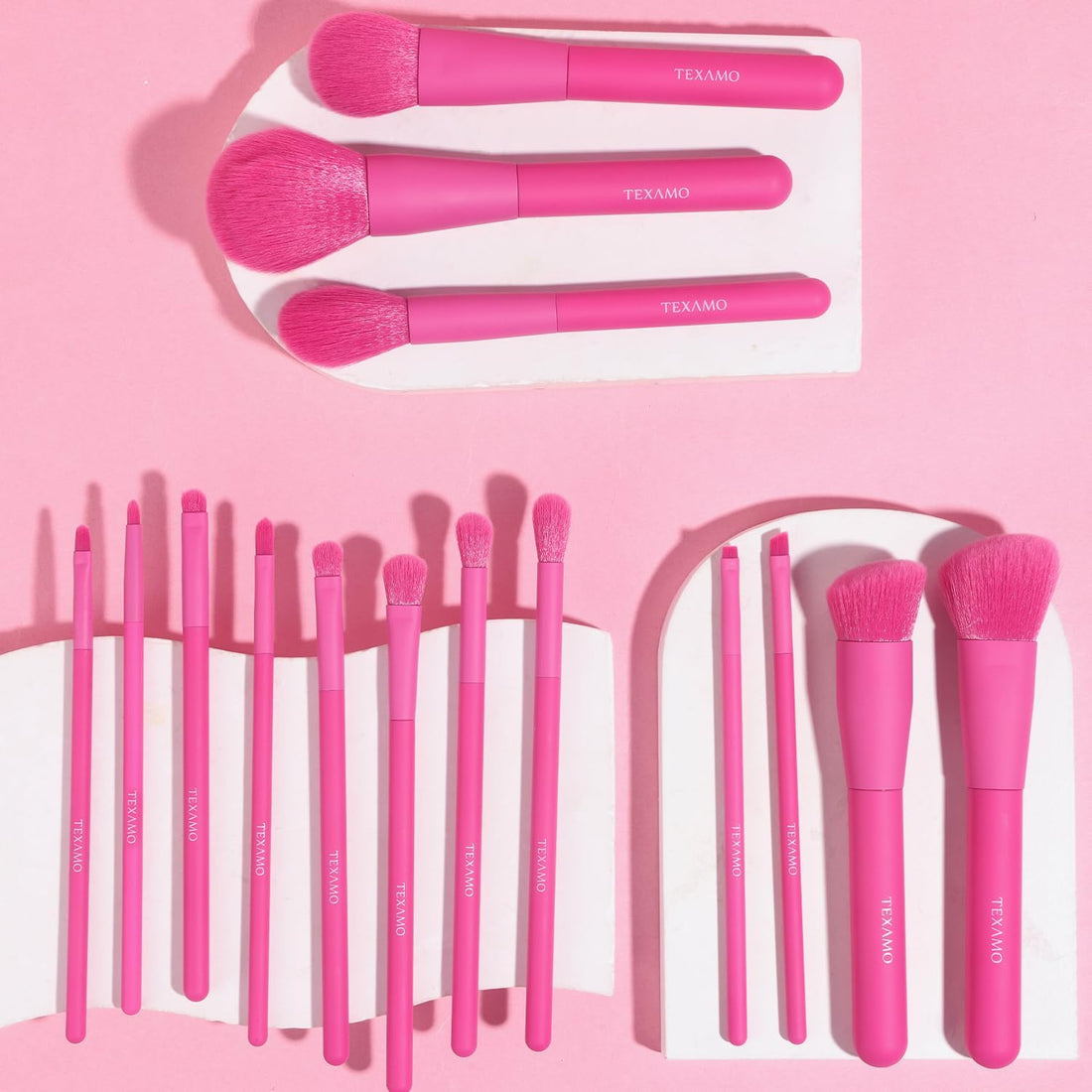 Makeup Brush Set, 15 Piece Quality Makeup Brushes, Premium Synthetic Make up Brushes for Foundation Powder Blush Highlighter Concealer Makeup Brush Kit for Travel, Red