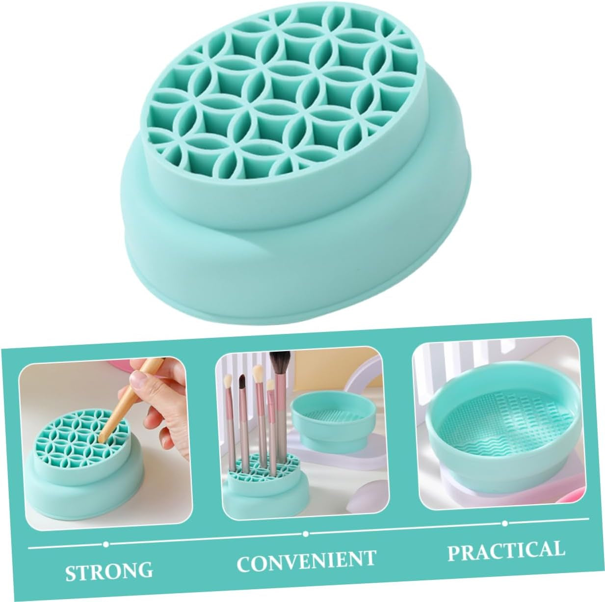 Cosmetic Brush Cleaner Makeup Brush Drying Stand Versatile Makeup Tools Cleaning Bowl for Women