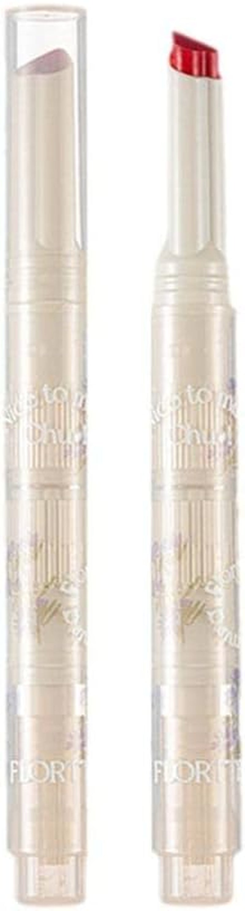 Flortte Jelly Lipsticks First Kiss Love Nice to Meet Chu Heart Shape. Moisturizing Lip Glaze for a Luscious Pout