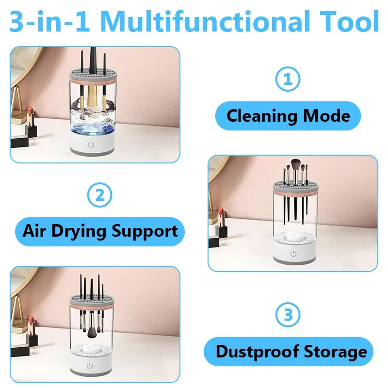 Makeup Brush Spinner Cleaner 3 in 1