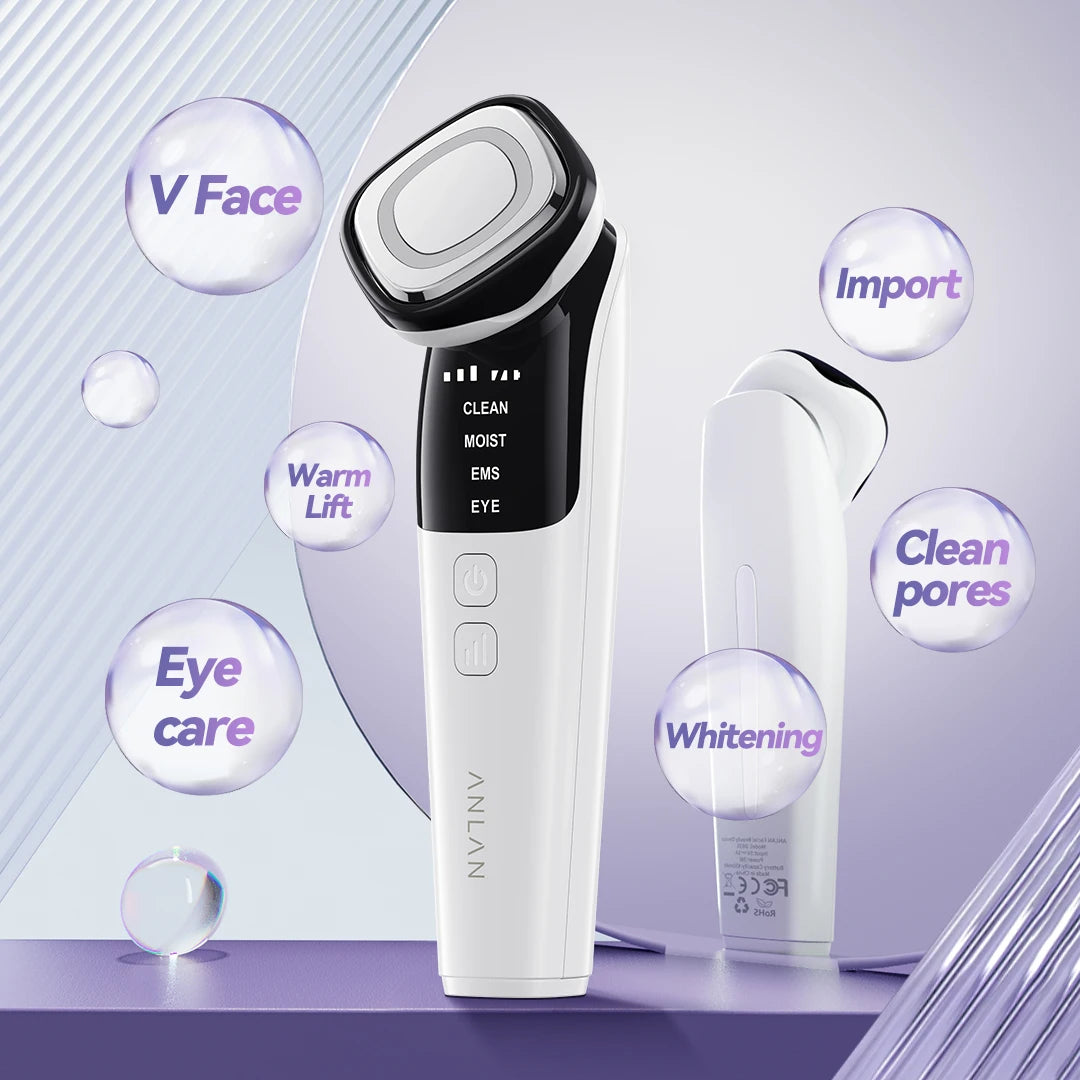 ANLAN EMS Facial Massager Face Lifting LED Photon Deep Cleaning Eye Skin Wrinkle Removing Heat Vibration Skincare Beauty Device
