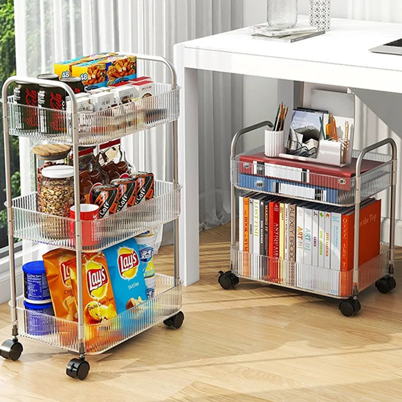 Rolling Cart Transparent Acrylic Makeup Organizer