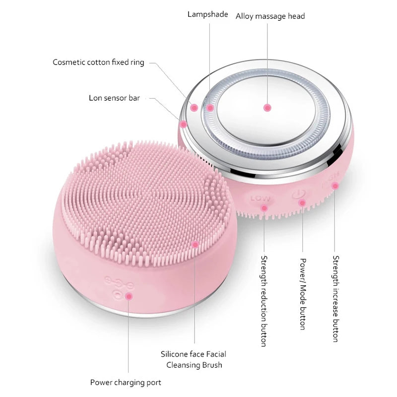 2 In 1 Sonic Facial Cleansing Brush Massager