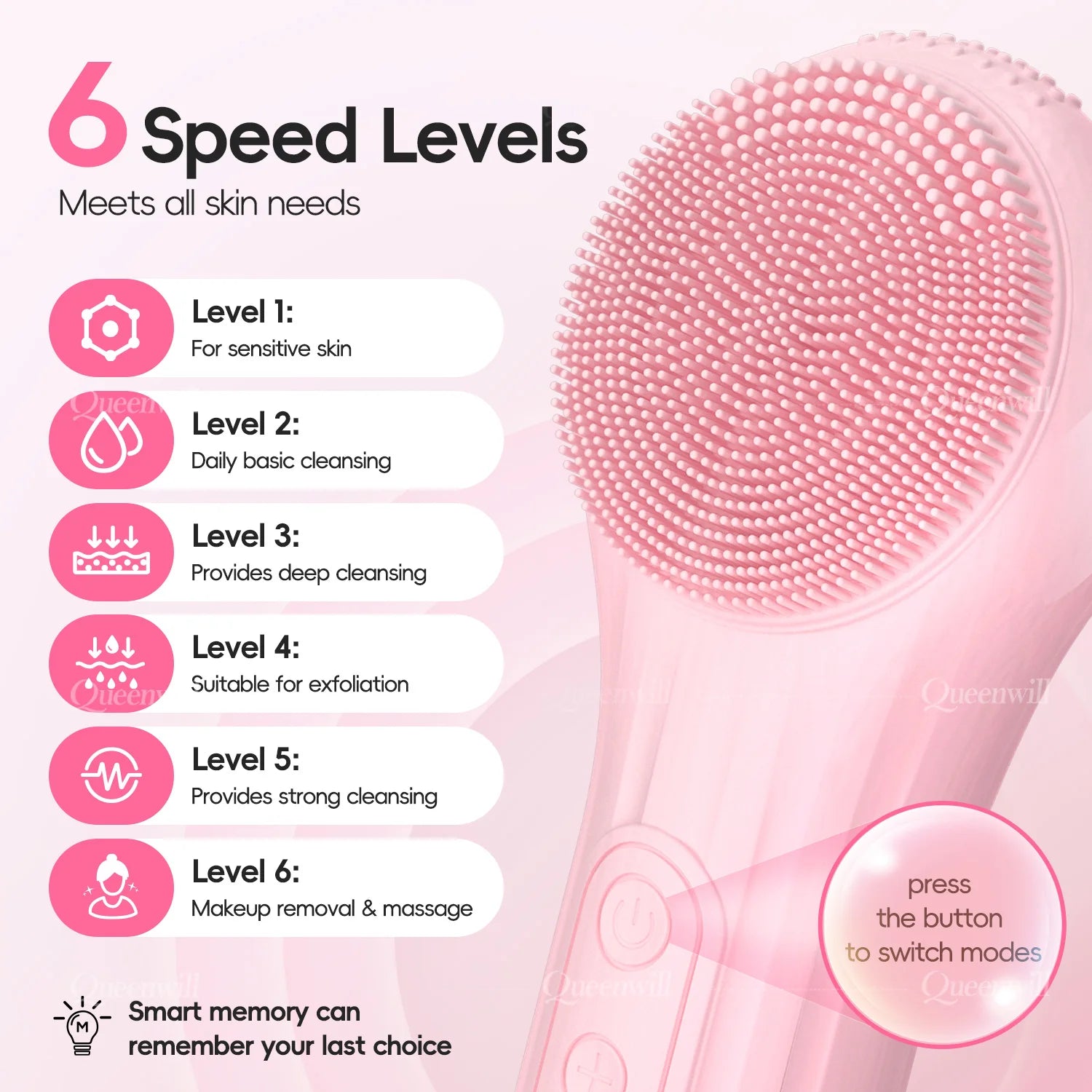 Rechargeable Cleansing Brush Silicone Gentle