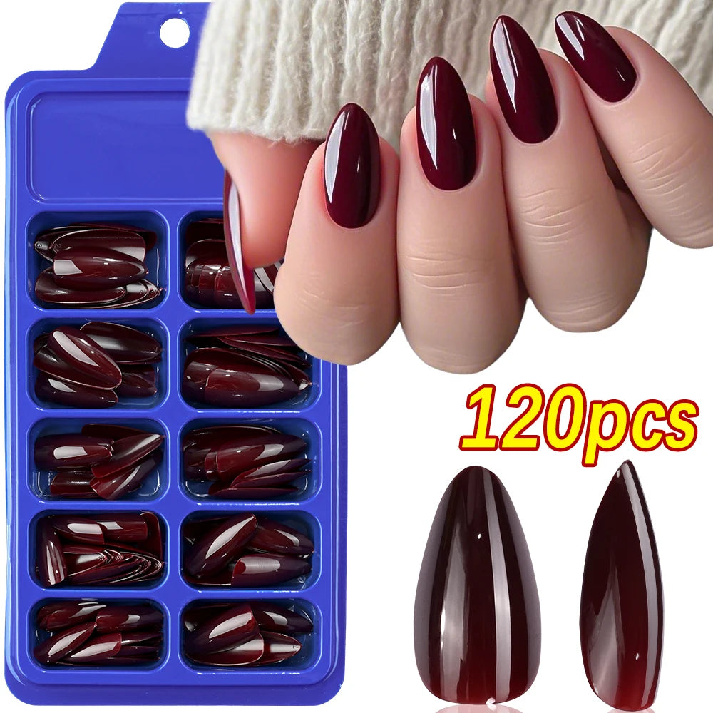 120Pcs Short Square Coffin French Fake Nails Glossy Pink  Full Cover Wearable Press on Nails Wearable Acrylic Fake Nails Tips #