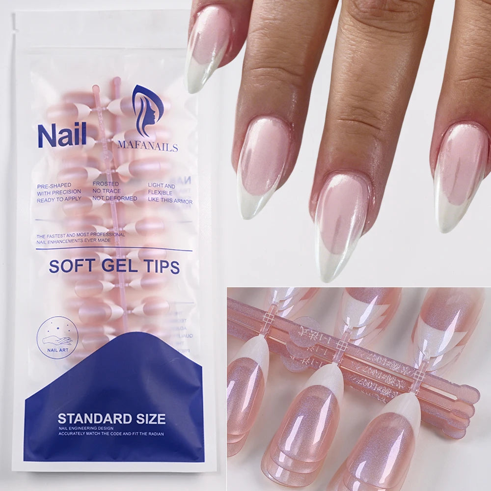 120Pcs Short Square Coffin French Fake Nails Glossy Pink  Full Cover Wearable Press on Nails Wearable Acrylic Fake Nails Tips #