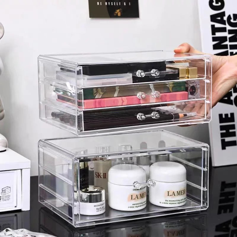Clear Cosmetic Storage Box Desktop