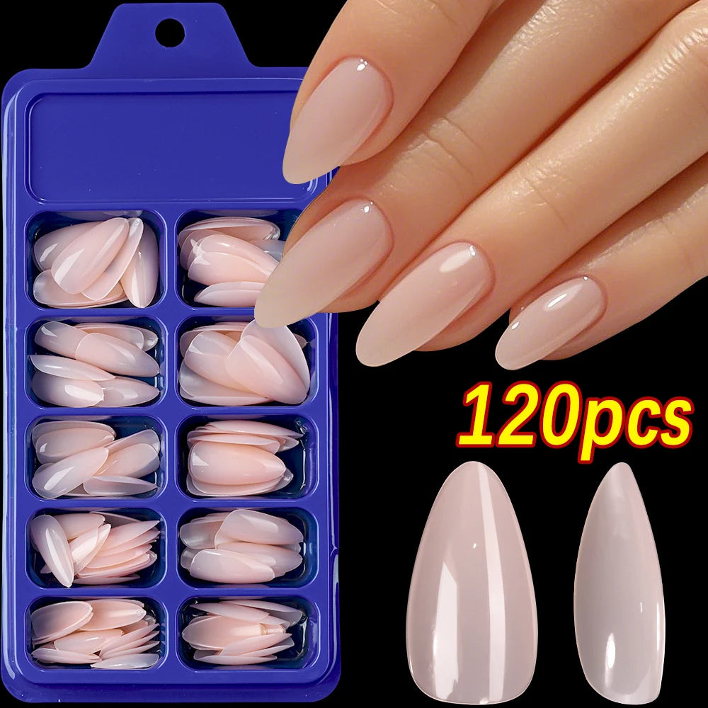 120Pcs Short Square Coffin French Fake Nails Glossy Pink  Full Cover Wearable Press on Nails Wearable Acrylic Fake Nails Tips #