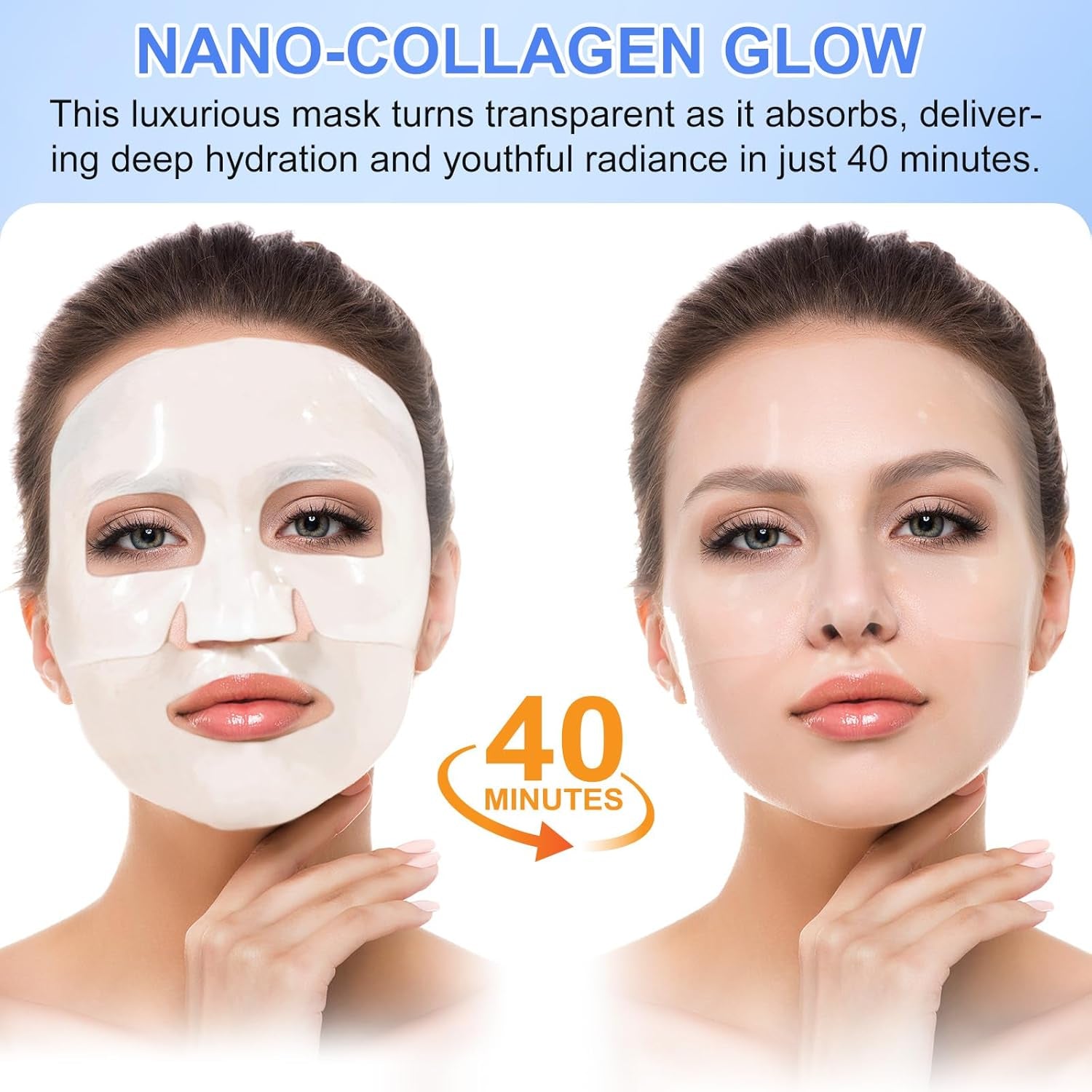 Bio Collagen Face Mask, Bio Collagen Deep Hydration Mask, Collagen Overnight Mask - Moisturize, Firm & Enhance Skin Vitality (34G X 6Ea)