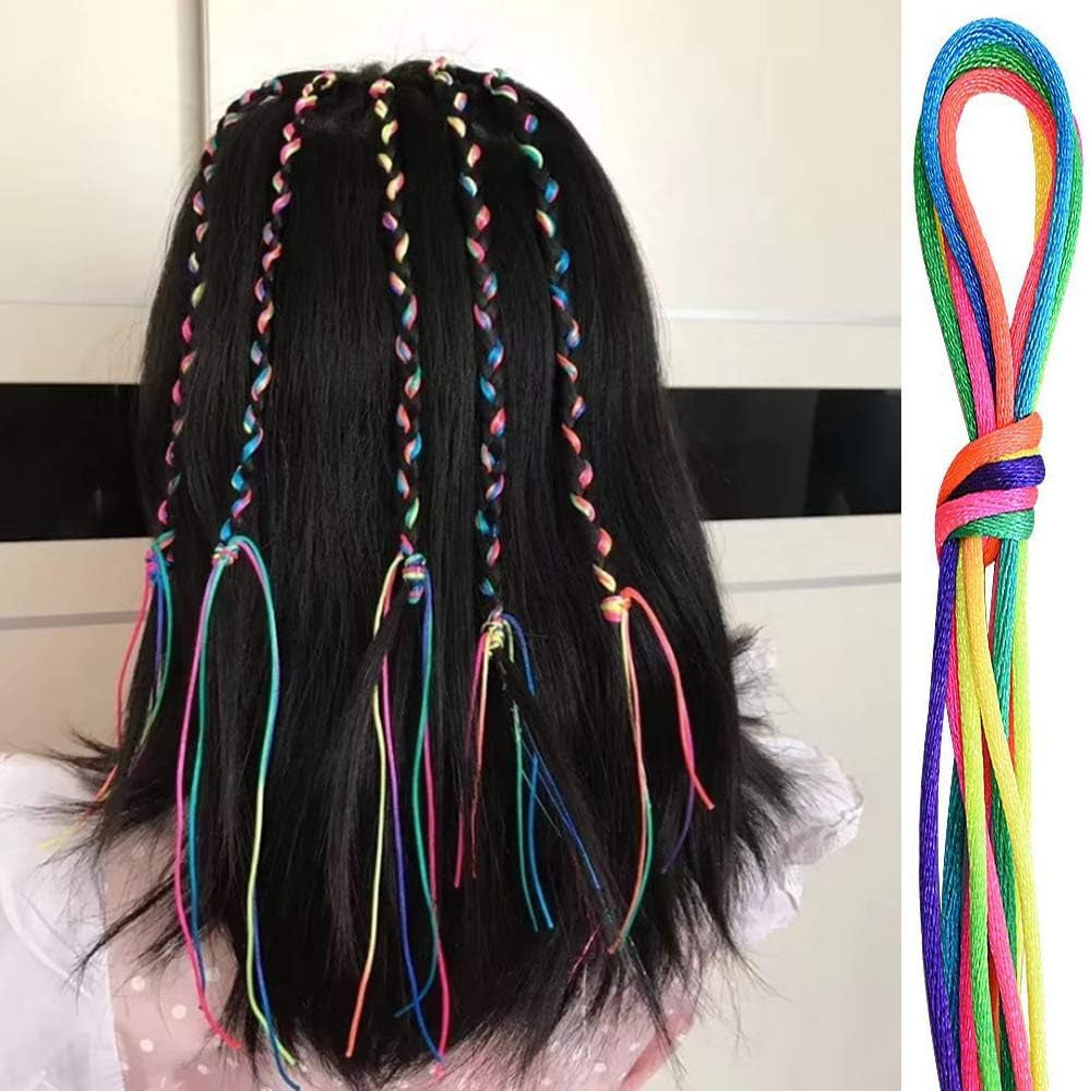 10Pcs Colorful Wig Braid Head Rope, Hair Strands Hairpieces,Kids Hair Strands Braided Hair Braided Extension,Kids Hair Extension Braided Hair Tie Band,Colored Braids Hair Extension Braided Ponytail