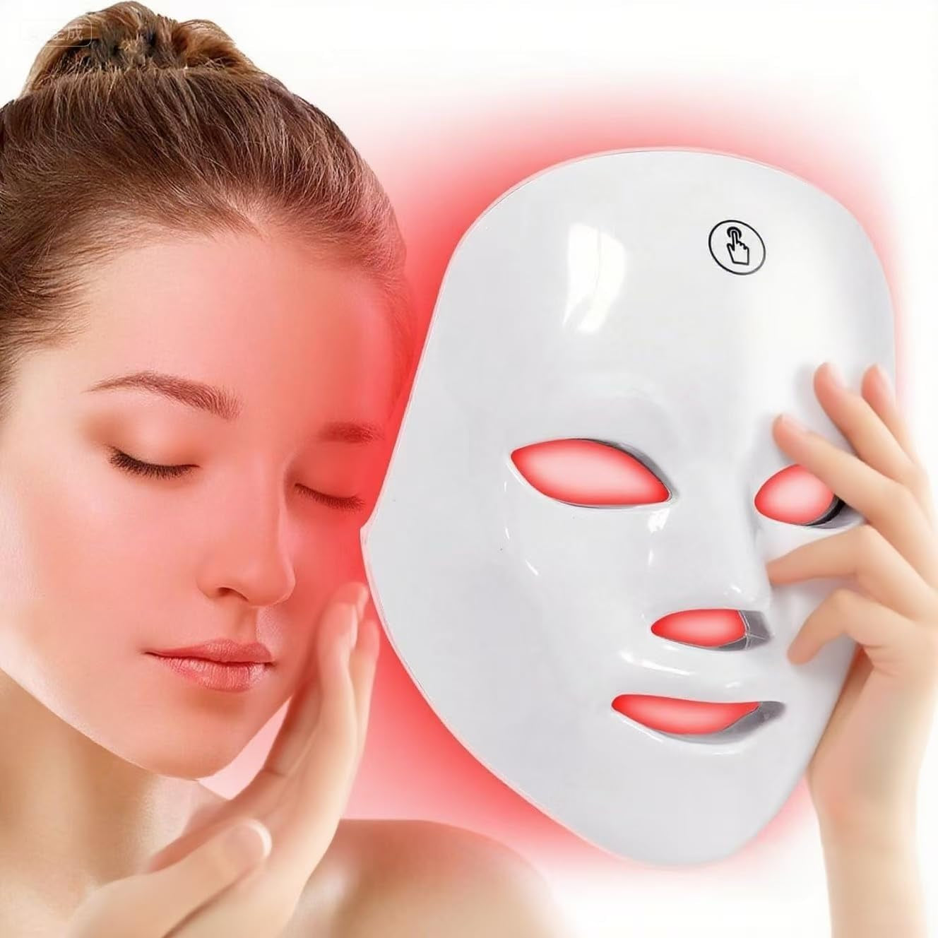 Red Light Therapy Face Mask, 7 Colors LED Face Mask, Portable Rechargeable LED Mask Light Therapy Facial Skin Care Device for Anti-Aging at Home, Salon, Travel