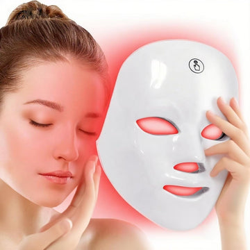 Red Light Therapy Face Mask, 7 Colors LED Face Mask, Portable Rechargeable LED Mask Light Therapy Facial Skin Care Device for Anti-Aging at Home, Salon, Travel